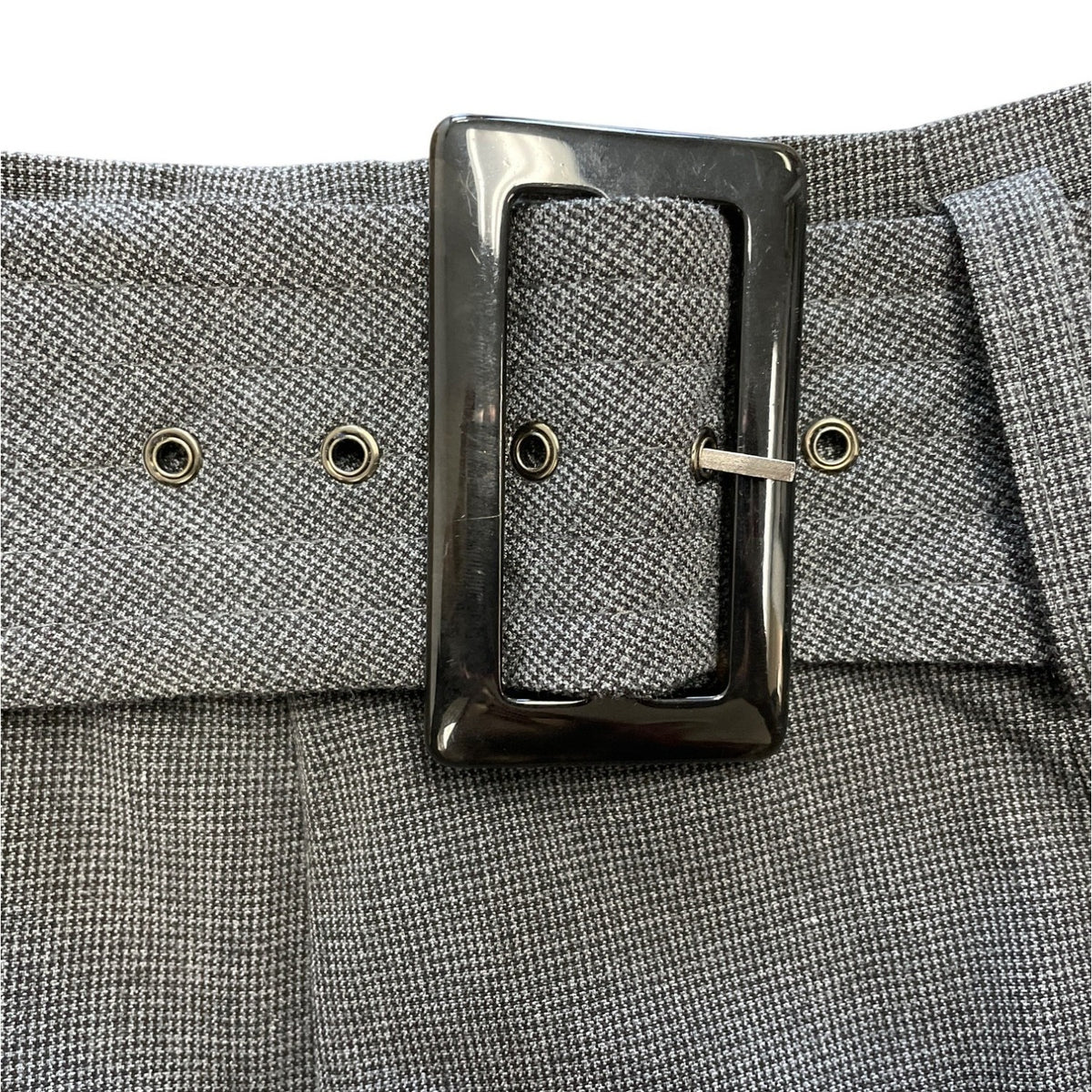 Grace Elements Women's Gray A Line Midi Skirt With Belt Size 6