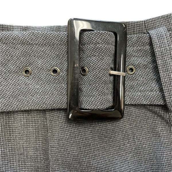 Grace Elements Women's Gray A Line Midi Skirt With Belt Size 6