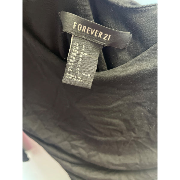 Forever 21 Women’s Black Ruched Bodycon Dress With Three-Quarter Sleeves Size Small