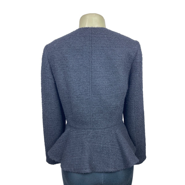 Michael Kors Women Black Zip Up Collarless Coat Size 8