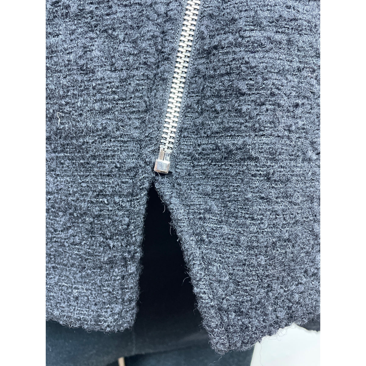 Michael Kors Women Black Zip Up Collarless Coat Size 8