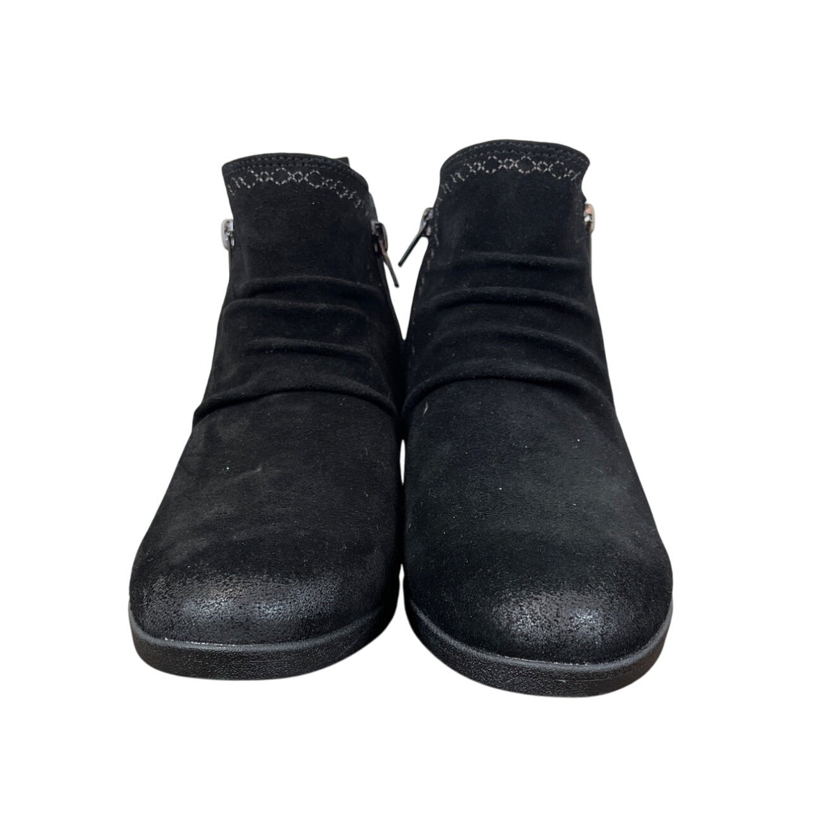 Collette Cheryl Black Suede Ankle Boots Womens With Side Zipper Size 8 - NEW