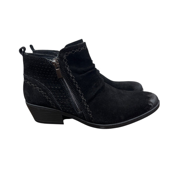 Collette Cheryl Black Suede Ankle Boots Womens With Side Zipper Size 8 - NEW