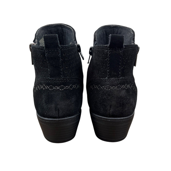 Collette Cheryl Black Suede Ankle Boots Womens With Side Zipper Size 8 - NEW