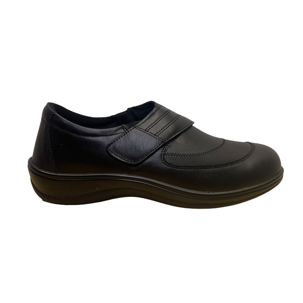 Orthofeet Womens Black Leather Orthopedic Comfort Shoes Wide Size 10.5 D