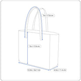Hand-Knitted Felted Wool Striped With Button Closure & Double Handles Tote Bag