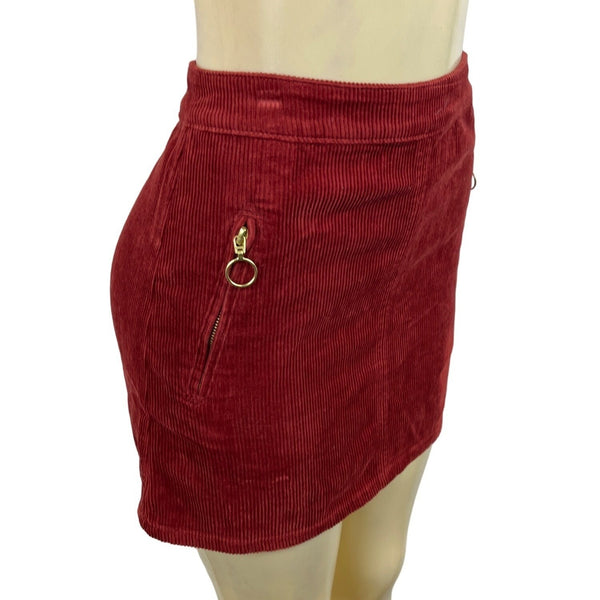 Forever 21 Women's Red Corduroy Tube Skirt Sz M
