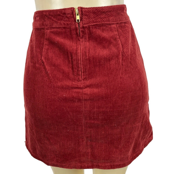 Forever 21 Women's Red Corduroy Tube Skirt Sz M