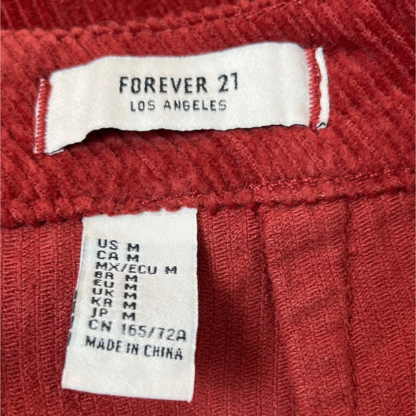 Forever 21 Women's Red Corduroy Tube Skirt Sz M