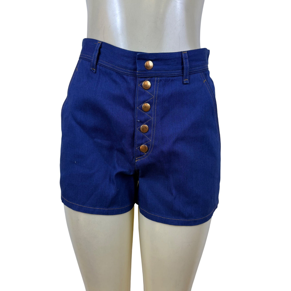 Rag & Bone Womens Blue Cotton Shorts Button Front High Waist Size 4
