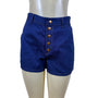 Rag & Bone Womens Blue Cotton Shorts Button Front High Waist Size 4