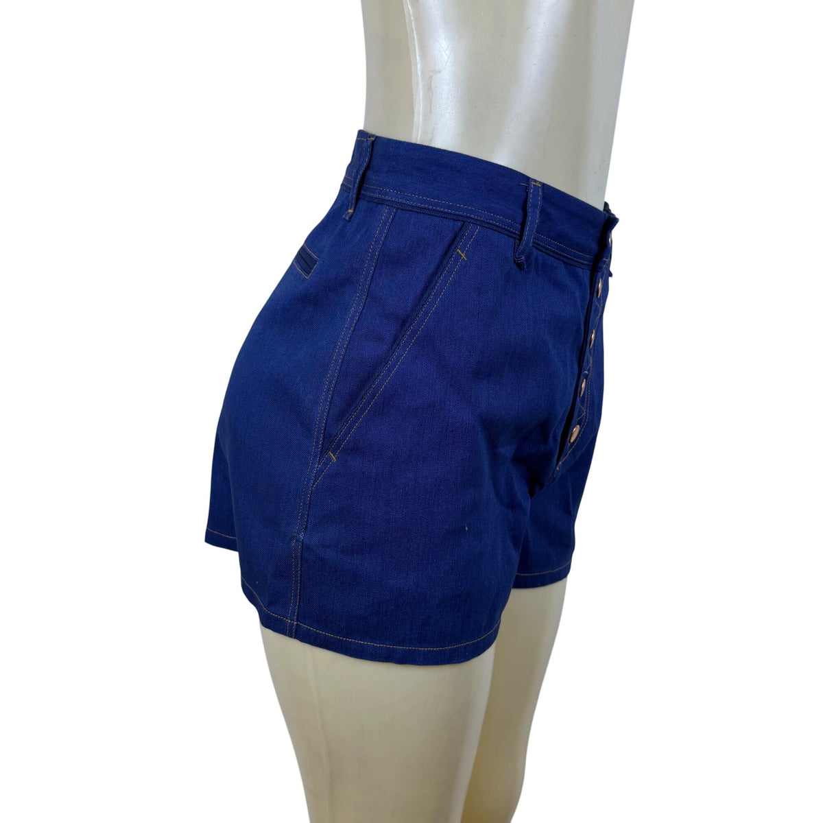 Rag & Bone Womens Blue Cotton Shorts Button Front High Waist Size 4