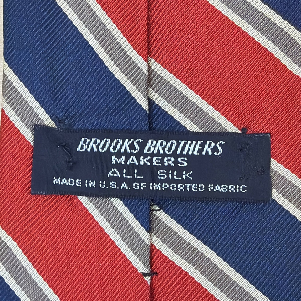 Vintage Brooks Brother Red & Blue 100% Silk Striped Necktie All Seasons