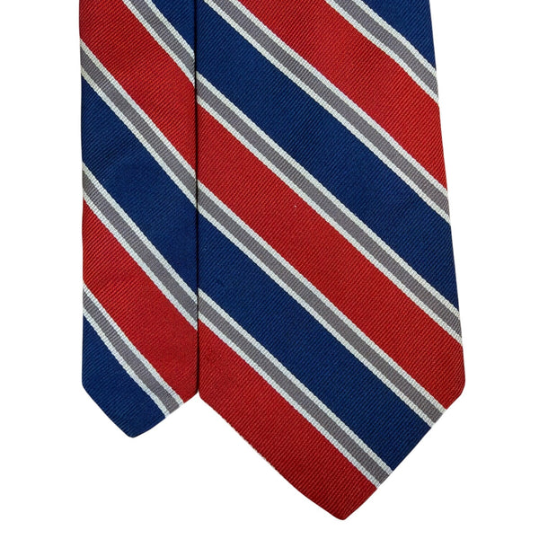 Vintage Brooks Brother Red & Blue 100% Silk Striped Necktie All Seasons