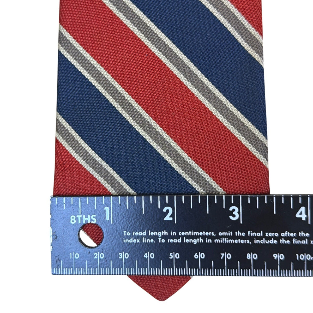 Vintage Brooks Brother Red & Blue 100% Silk Striped Necktie All Seasons