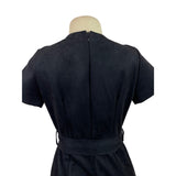 MNG Short Sleeve Faux Suede Belted Wrap Jumpsuit For Women Cropped Length Sz XS