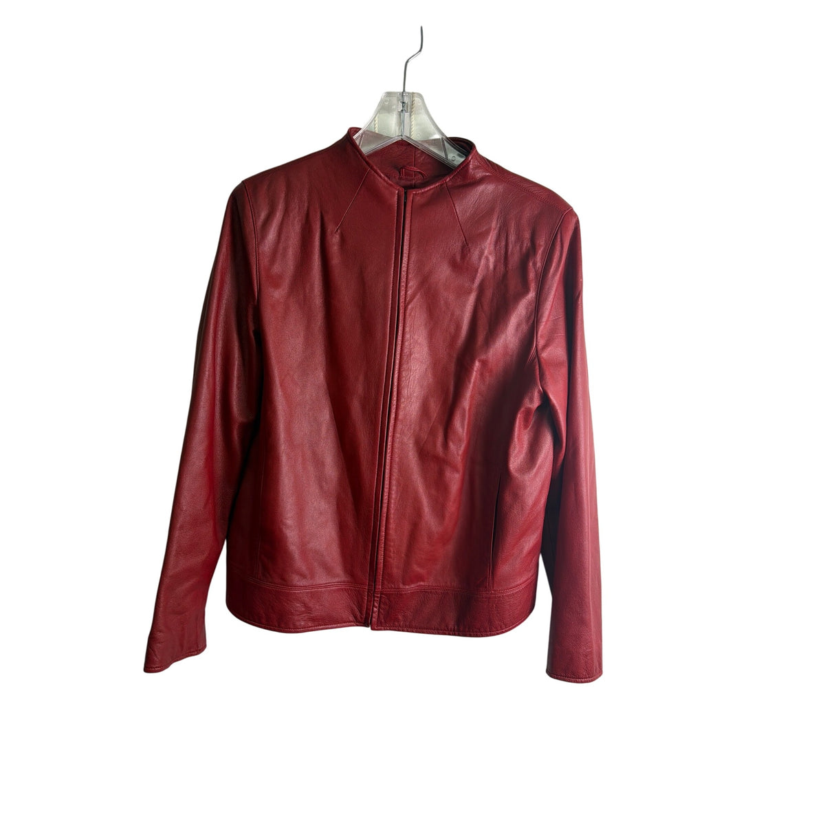 Lord & Taylor Womens Red Leather Jacket Small Lightweight Zipper Front Minimalist Coat Lord & Taylor Womens Red Leather Jacket Small Lightweight Zipper Front Minimalist Coat