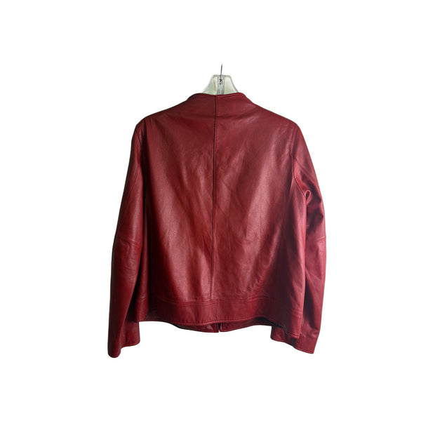 Lord & Taylor Womens Red Leather Jacket Small Lightweight Zipper Front Minimalist Coat Lord & Taylor Womens Red Leather Jacket Small Lightweight Zipper Front Minimalist Coat