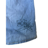 Minoti Girls Blue Denim Button-Up Shirt With Fun Graphic Details Size 18-24M