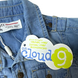 Minoti Girls Blue Denim Button-Up Shirt With Fun Graphic Details Size 18-24M