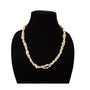 Vintage Shell Pearl Necklace Gold-Tone Beads Double-Strand Twist Design
