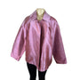 Nina McLemore Metallic Pink Jacket Long Sleeves Wide Collar Hidden Front Women