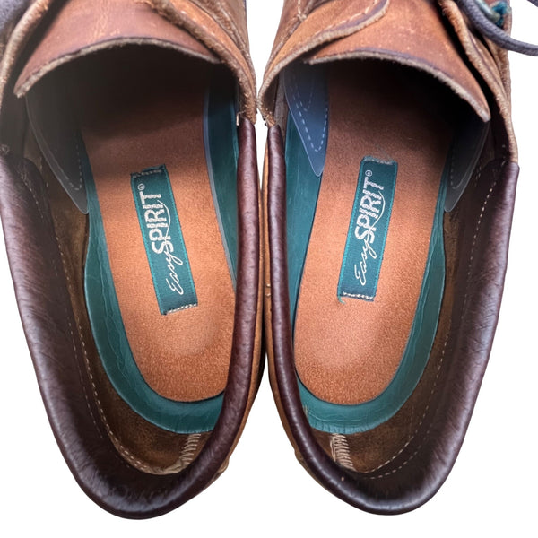 Easy Spirit Women’s Brown Leather Metallic Accents Lace-Up Tuscon Shoes Size 9M