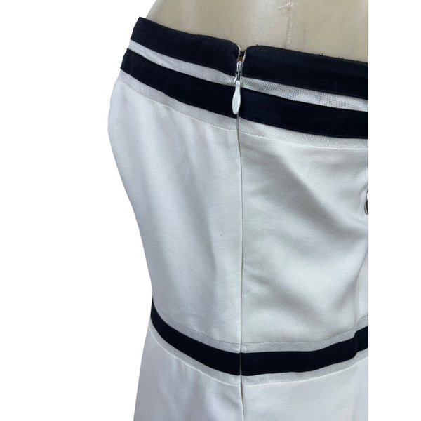 Ann Taylor Womens White & Black Strapless A-Line Dress Size 8 - New