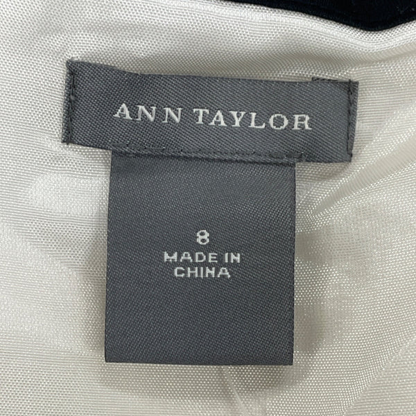 Ann Taylor Womens White & Black Strapless A-Line Dress Size 8 - New