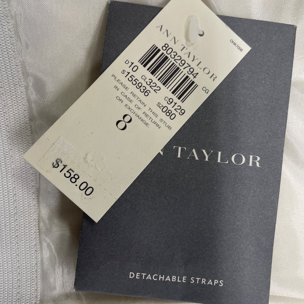 Ann Taylor Womens White & Black Strapless A-Line Dress Size 8 - New