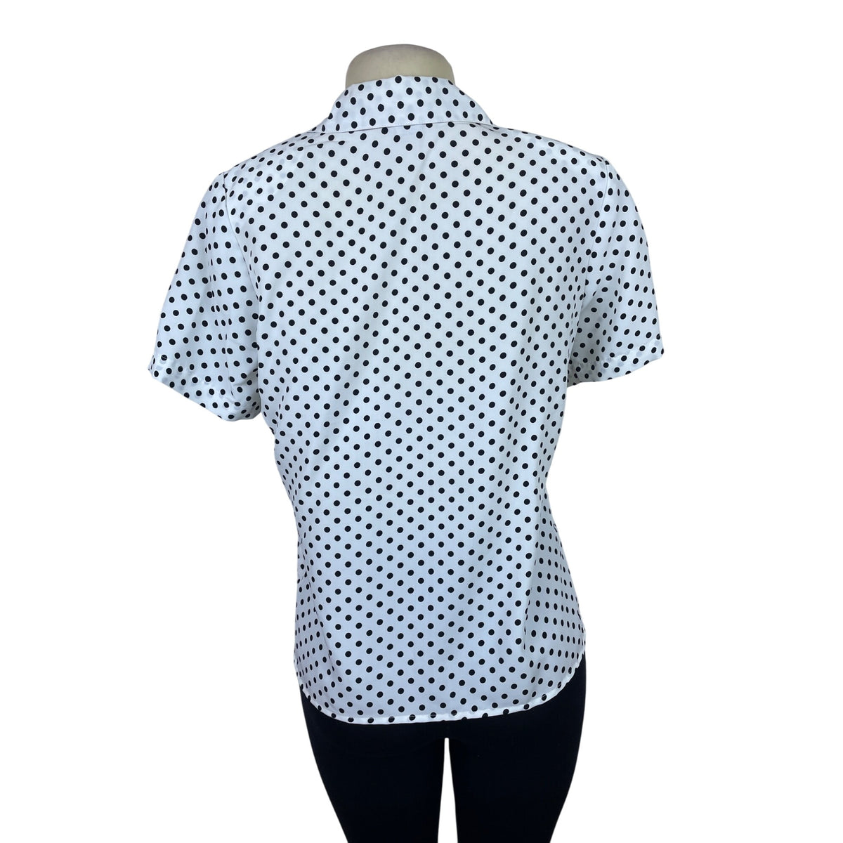 Notations Womens White Polyester Polka Dot Button-Up Blouse Size S