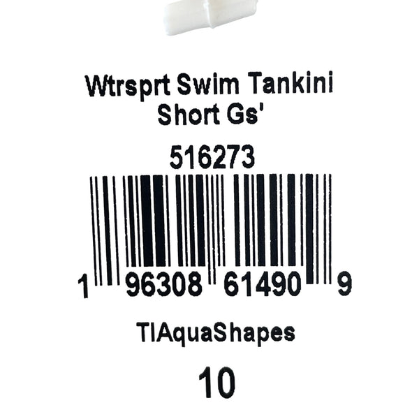 L.L.Bean Girls Teal Multicolor Waterport Swim Tankini Set UPF 50+ Geometric Print Size 10