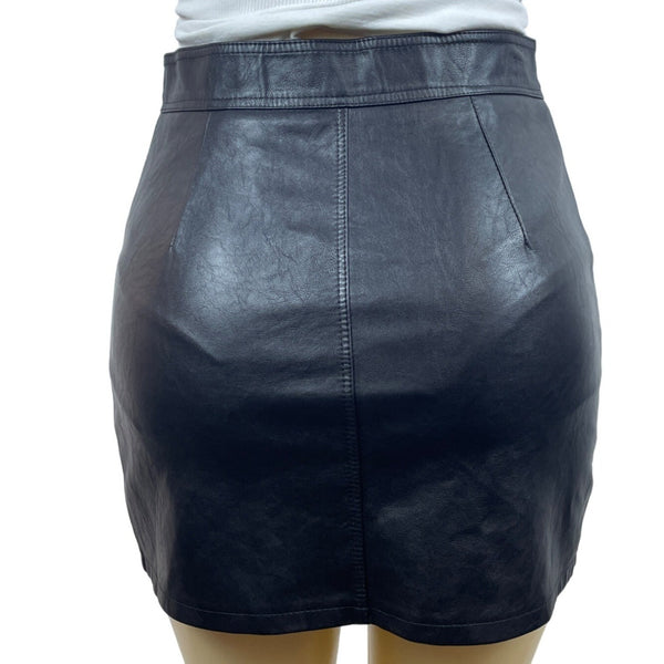 Women’s Black Faux Leather Tube Skirt Size S