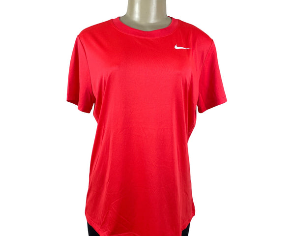 Nike Womens Orange Dri-Fit Short Sleeve Athletic Tee Shirt L Lightweight - New
