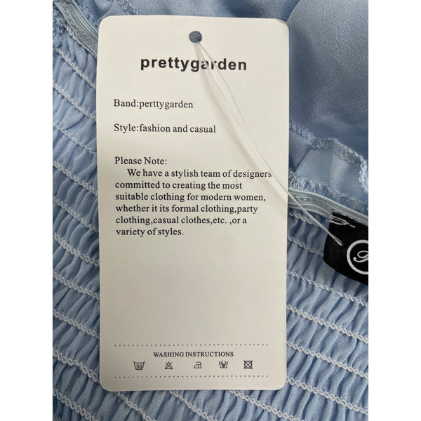 Prettygarden Off-Shoulder Light Blue Maxi Dress With Smocked Bodice Size L - New