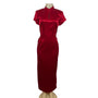 Harlow Vintage Red Satin Cheongsam Dress With Mandarin Collar Cap Sleeves Sz 10
