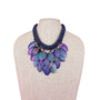 Handcrafted Chainmail & Resin Leaf Statement Necklace Purple/Green Design