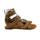 Trary Women’s Tan Elastic Straps Open Toe Design Gladiator Sandals Size 10.5