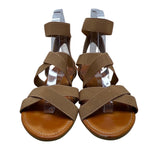 Trary Women’s Tan Elastic Straps Open Toe Design Gladiator Sandals Size 10.5