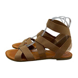 Trary Women’s Tan Elastic Straps Open Toe Design Gladiator Sandals Size 10.5
