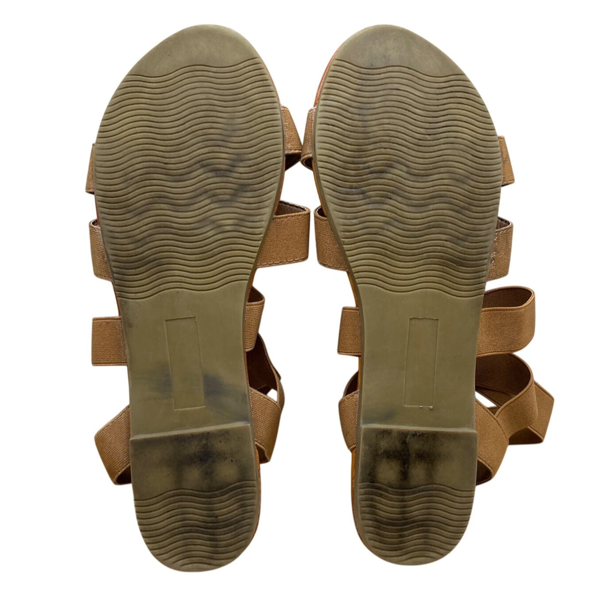 Trary Women’s Tan Elastic Straps Open Toe Design Gladiator Sandals Size 10.5
