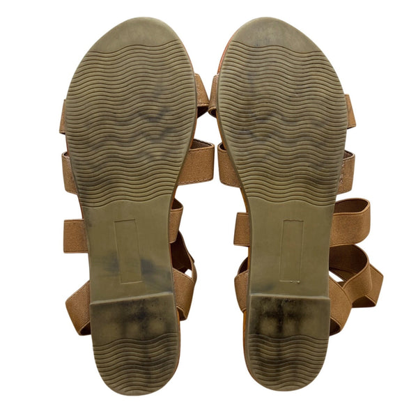 Trary Women’s Tan Elastic Straps Open Toe Design Gladiator Sandals Size 10.5