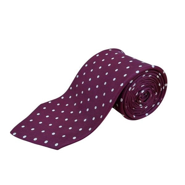 Vintage Brooks Brothers Burgundy Silk Polka Dot Tie Classic Slim Design