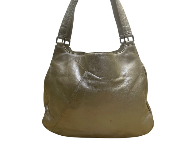 Indigo By Clarks Women’s Gold Leather Spacious Double Handle Hobo Totes Bag