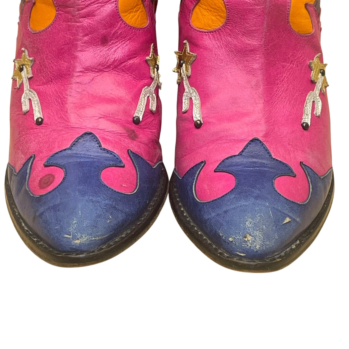 Zalo Women’s Multicolor Leather Western Cowboy Embroidered Desert Boots Size 7M