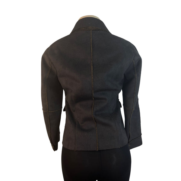 Cabi Women's Dark Gray Snap Button Faux Suede Jacket Size XS