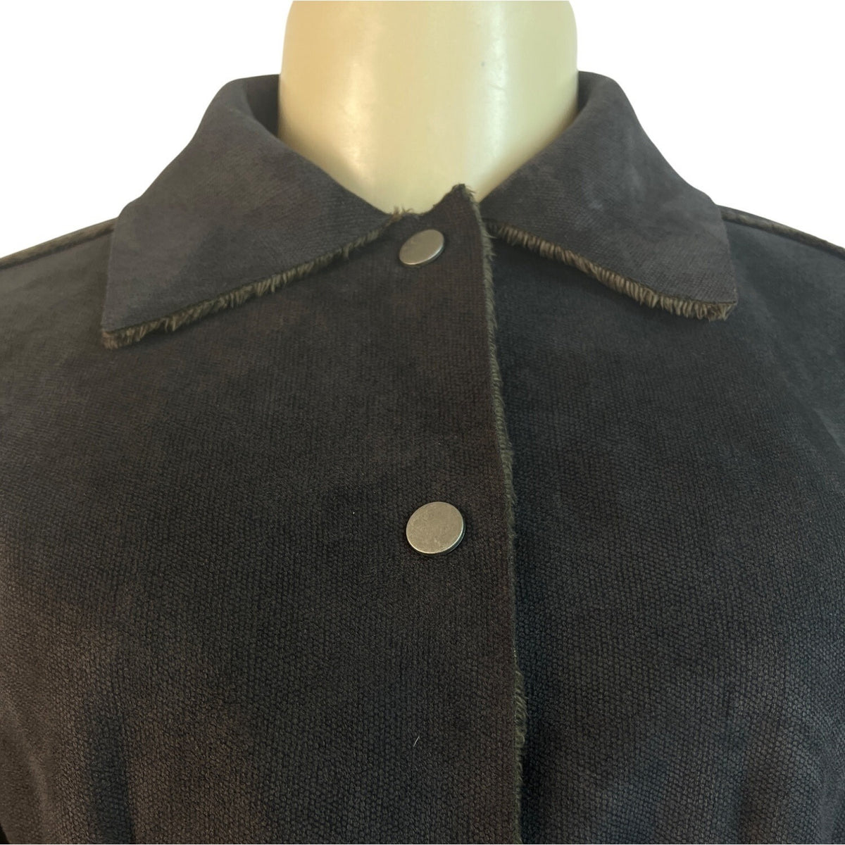 Cabi Women's Dark Gray Snap Button Faux Suede Jacket Size XS