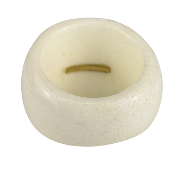 Vintage Unknown Womens White Gold Tone Resin Statement Ring Retro Jewelry Size 6