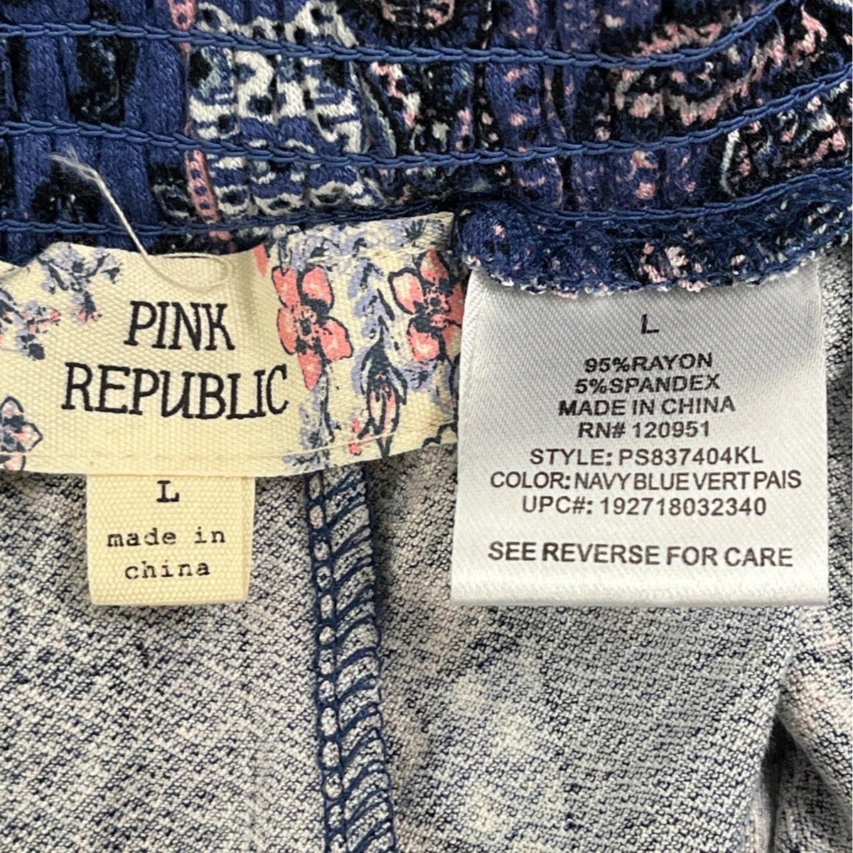 Pink Republic Womens Striped Boho Wide-Leg Pants Blue & Purple Size L - New