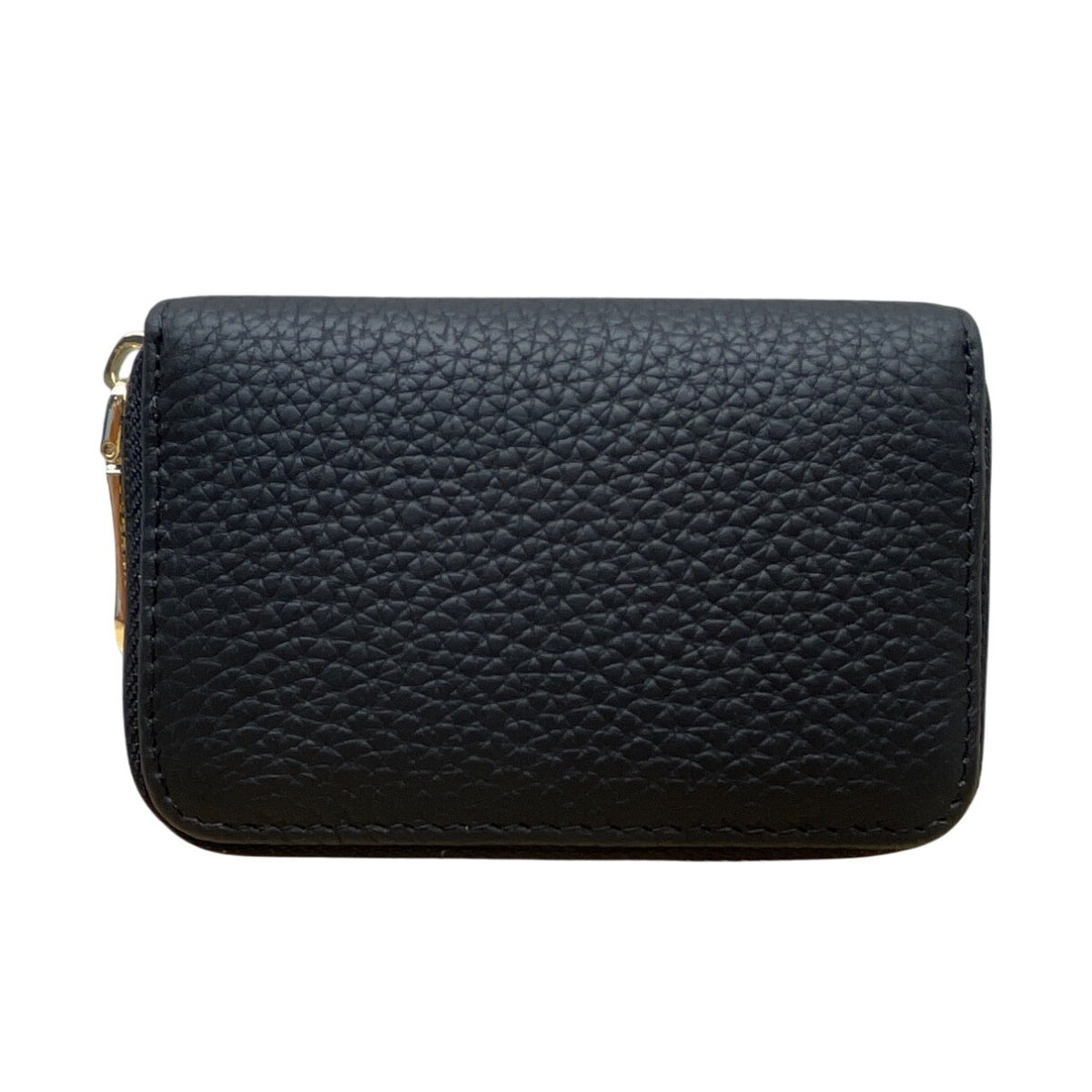 I Meetu Women’s Black Embossed Leather Gold Bee Accent & Zip Closure Wallet